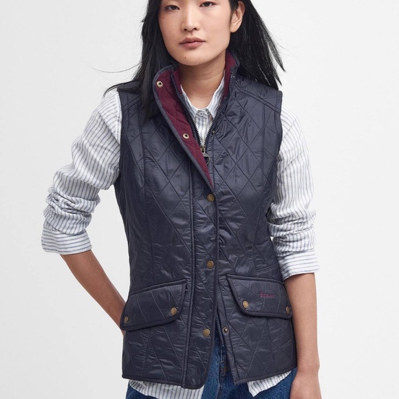 Barbour Cavalry Fleece-Lined Deep Navy Quilted Vest Gilet - Picture 1 of 8